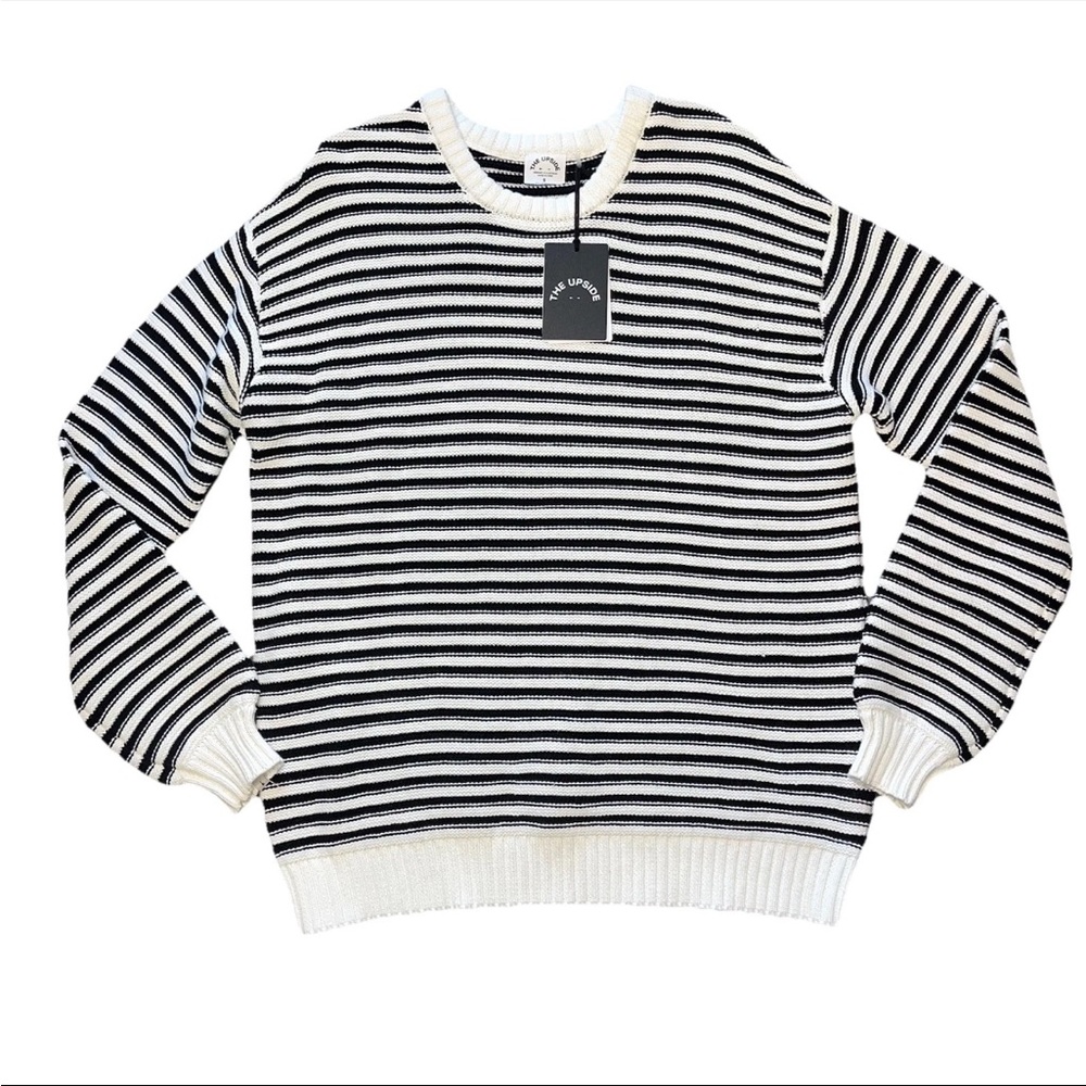 The Upside Black White Knit Sweater Women’s Small NWT